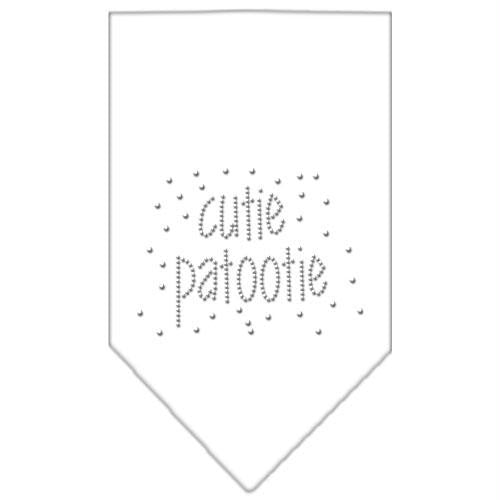 Cutie Patootie Rhinestone Bandana White Small