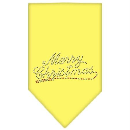 Merry Christmas Rhinestone Bandana Yellow Large