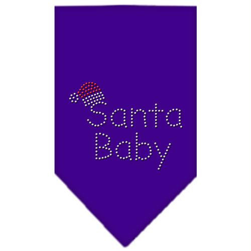 Santa Baby Rhinestone Bandana Purple Large