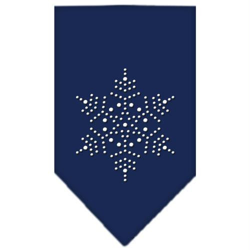 Snowflake Rhinestone Bandana Navy Blue Small