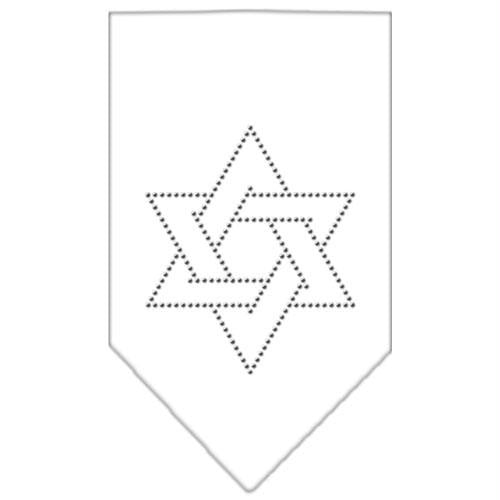 Star Of David Rhinestone Bandana White Large