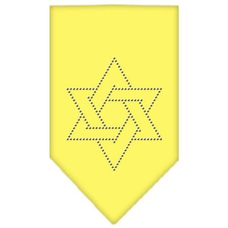 Star Of David Rhinestone Bandana Yellow Large