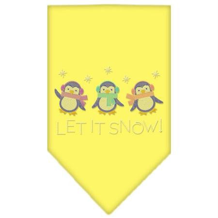 Let It Snow Penguins Rhinestone Bandana Yellow Large