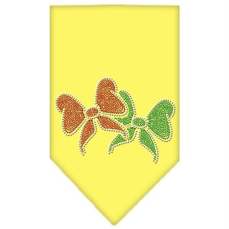 Christmas Bows Rhinestone Bandana Yellow Small
