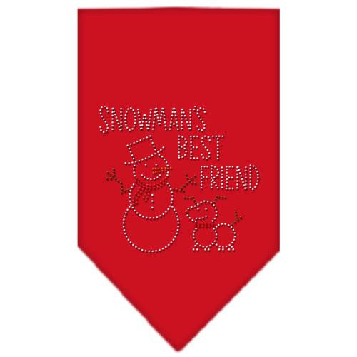 Snowman's Best Friend Rhinestone Bandana Red Large