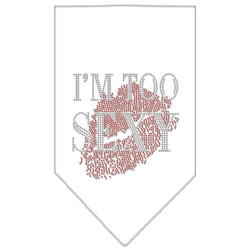 I'm Too Sexy Rhinestone Bandana White Large