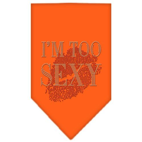 I'm Too Sexy Rhinestone Bandana Orange Small