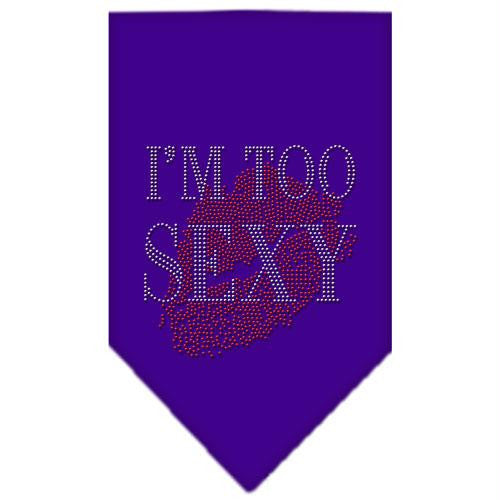 I'm Too Sexy Rhinestone Bandana Purple Small