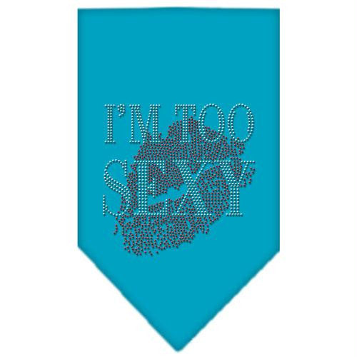 I'm Too Sexy Rhinestone Bandana Turquoise Small