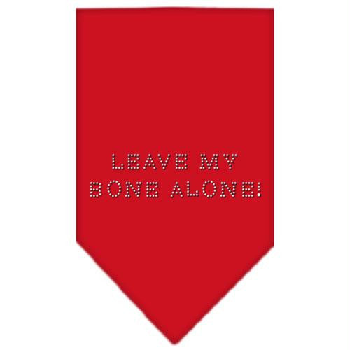 Leave My Bone Alone Rhinestone Bandana Red Small