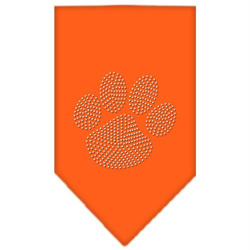 Paw Clear Rhinestone Bandana Orange Small