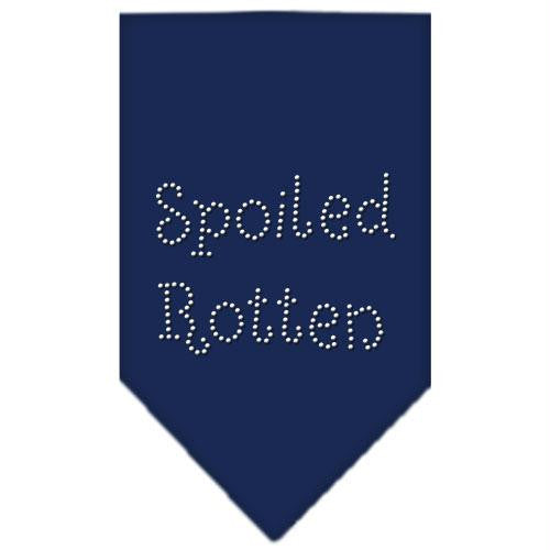 Spoiled Rotten Rhinestone Bandana Navy Blue Small