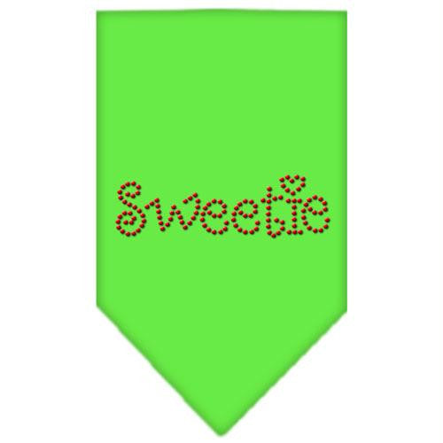 Sweetie Rhinestone Bandana Lime Green Large