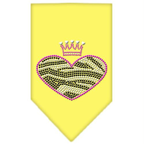 Zebra Heart Rhinestone Bandana Yellow Large