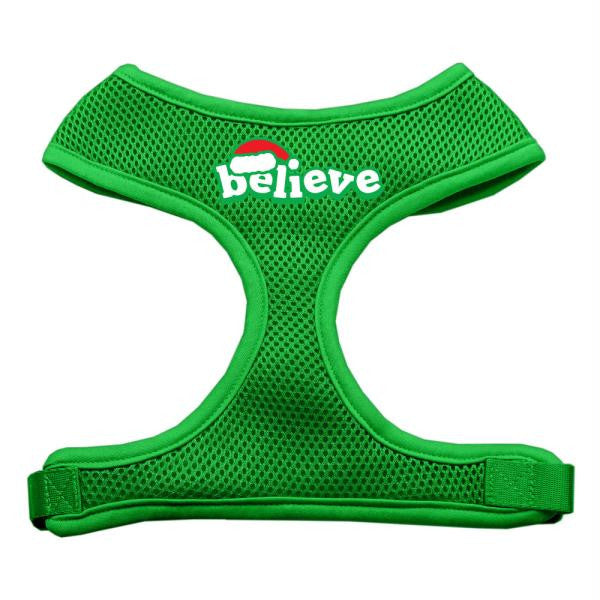 Believe Screen Print Soft Mesh Harnesses  Emerald Green Large