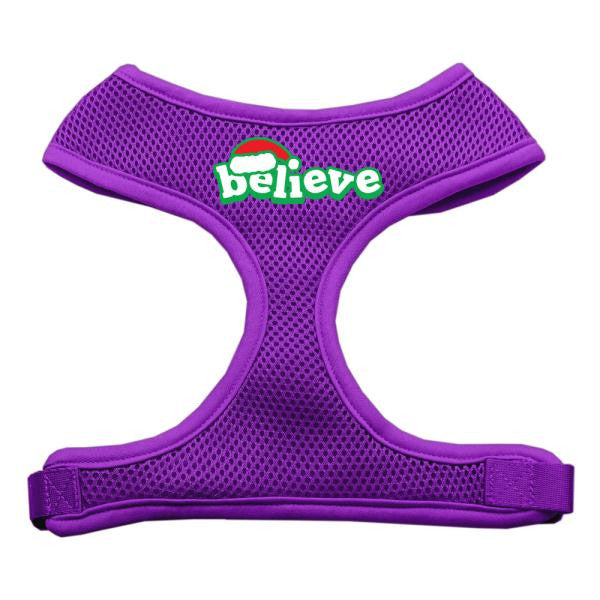 Believe Screen Print Soft Mesh Harnesses  Purple Large