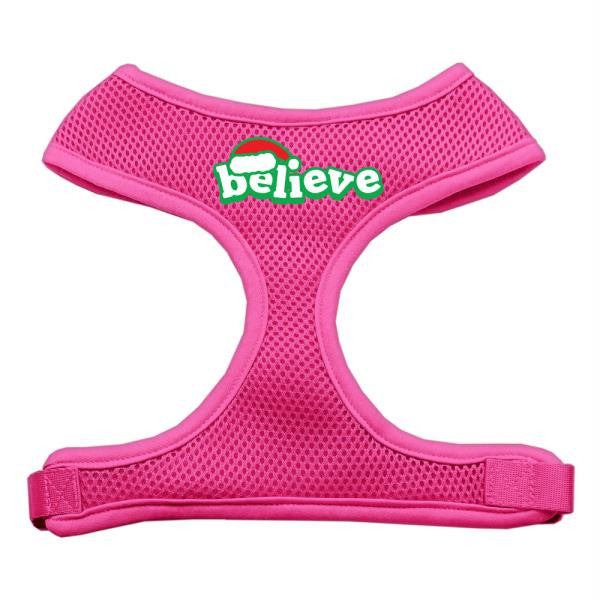 Believe Screen Print Soft Mesh Harnesses  Pink Small