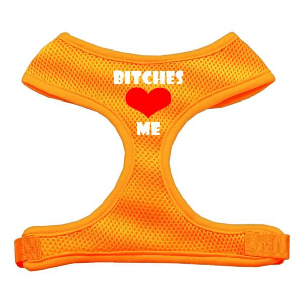 Bitches Love Me Soft Mesh Harnesses Orange Large