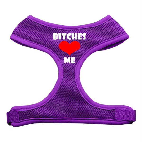 Bitches Love Me Soft Mesh Harnesses Purple Medium