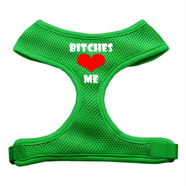 Bitches Love Me Soft Mesh Harnesses Emerald Green Extra Large