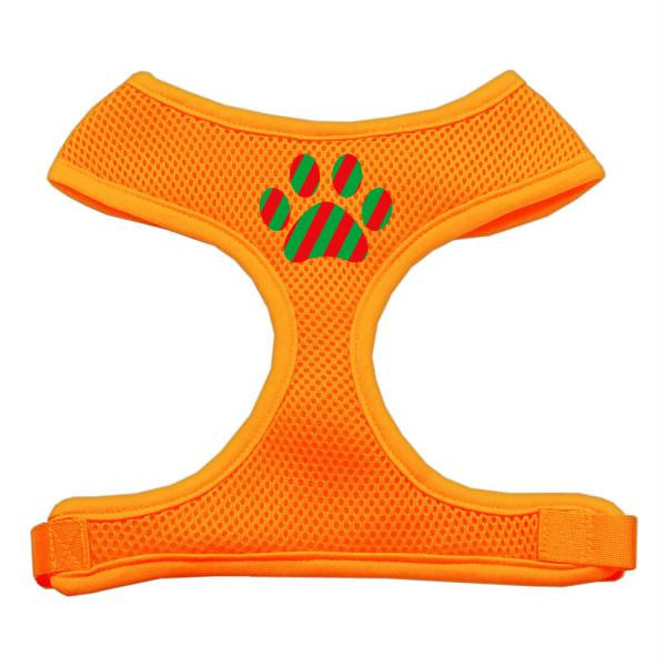 Christmas Paw Screen Print Soft Mesh Harness Orange Extra Large