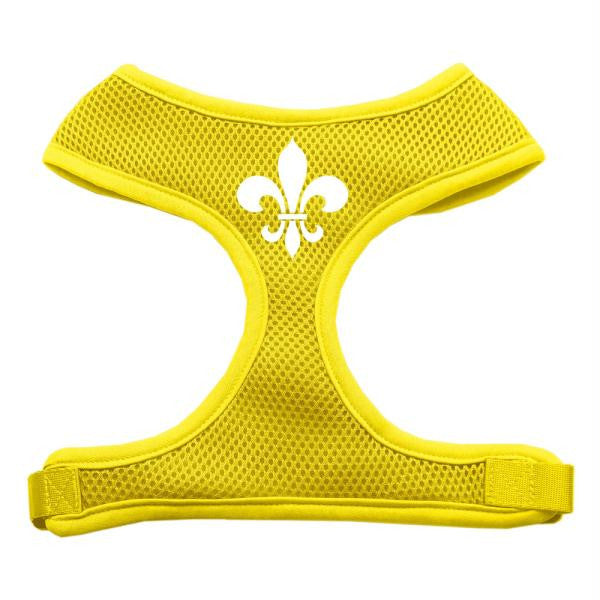 Fleur de Lis Design Soft Mesh Harnesses Yellow Large