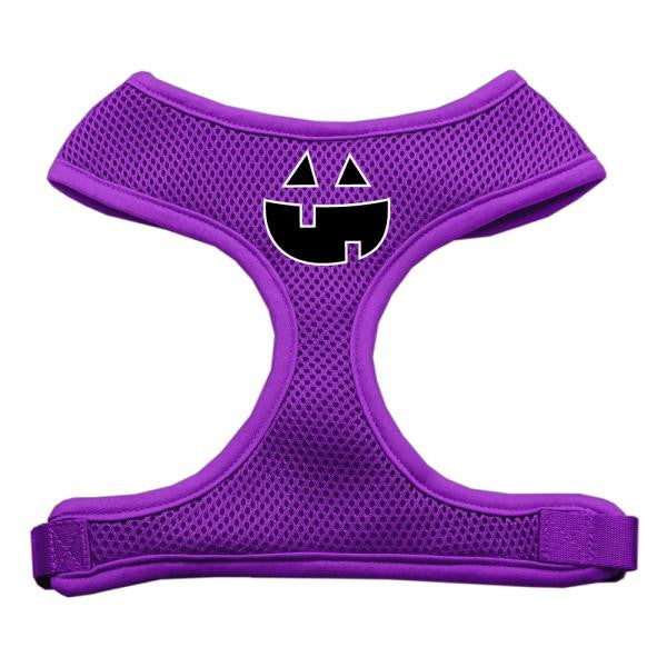 Pumpkin Face Design Soft Mesh Harnesses Purple Large