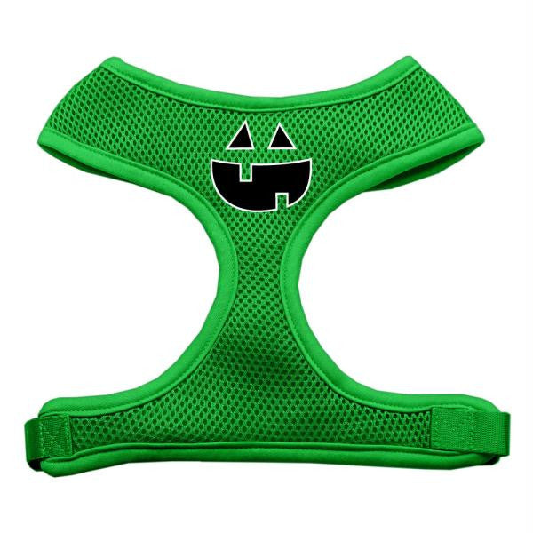 Pumpkin Face Design Soft Mesh Harnesses Emerald Green Extra Large