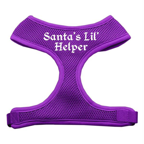 Santa's Lil Helper Screen Print Soft Mesh Harness Purple Medium