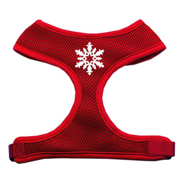 Snowflake Design Soft Mesh Harnesses Red Medium