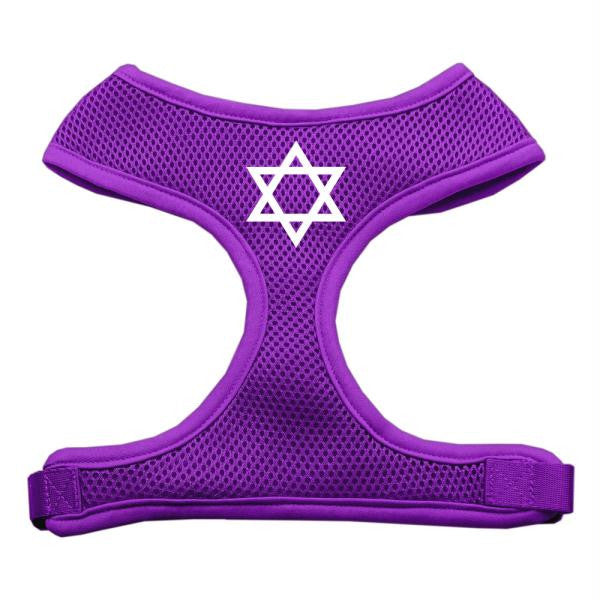 Star of David Screen Print Soft Mesh Harness Purple Large