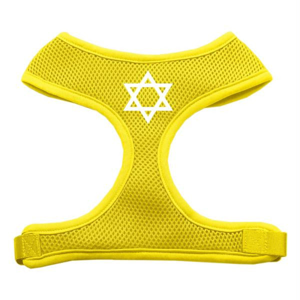 Star of David Screen Print Soft Mesh Harness Yellow Medium