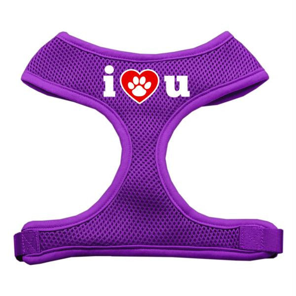 I Love U Soft Mesh Harnesses Purple Large