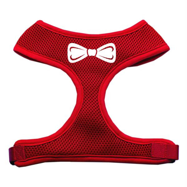 Bow Tie Screen Print Soft Mesh Harness Red Large