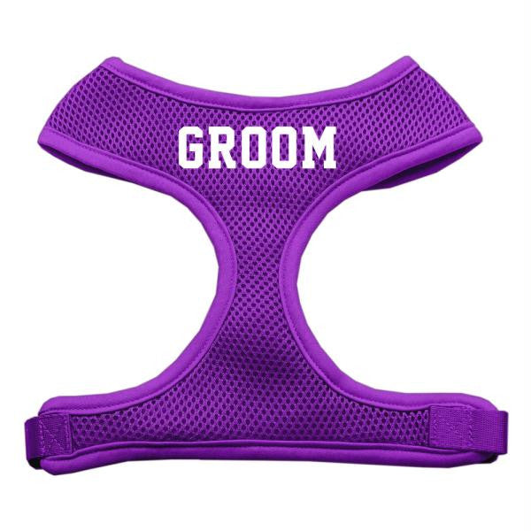 Groom Screen Print Soft Mesh Harness Purple Large