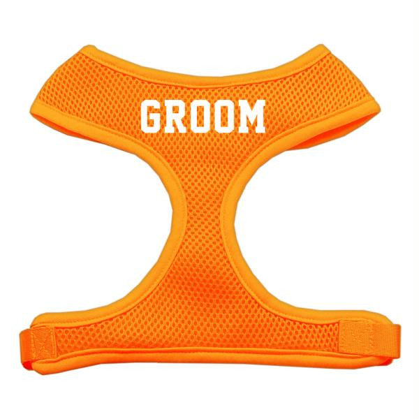 Groom Screen Print Soft Mesh Harness Orange Medium