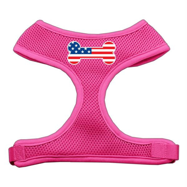 Bone Flag USA Screen Print Soft Mesh Harness Pink Medium