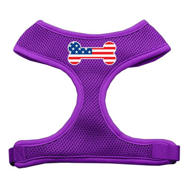 Bone Flag USA Screen Print Soft Mesh Harness Purple Medium