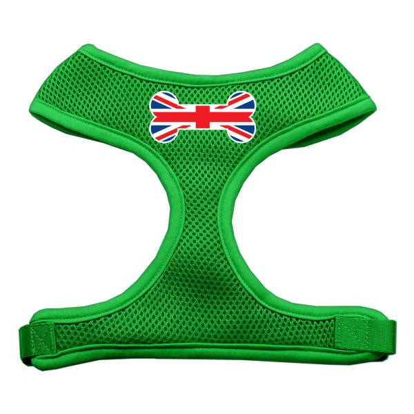 Bone Flag UK Screen Print Soft Mesh Harness Emerald Green Extra Large