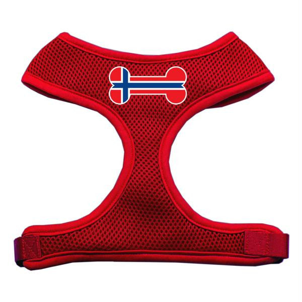 Bone Flag Norway Screen Print Soft Mesh Harness Red Medium