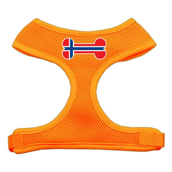 Bone Flag Norway Screen Print Soft Mesh Harness Orange Small