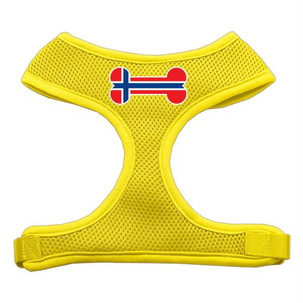 Bone Flag Norway Screen Print Soft Mesh Harness Yellow Small