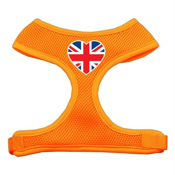 Heart Flag UK Screen Print Soft Mesh Harness Orange Large