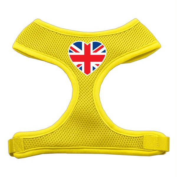 Heart Flag UK Screen Print Soft Mesh Harness Yellow Large