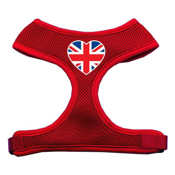 Heart Flag UK Screen Print Soft Mesh Harness Red Medium