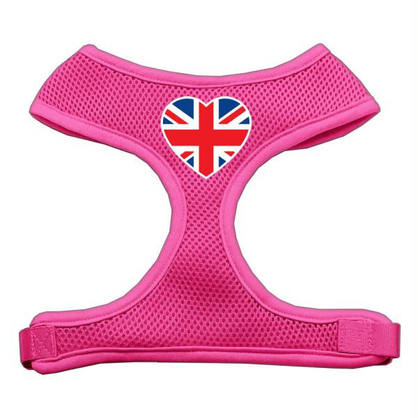 Heart Flag UK Screen Print Soft Mesh Harness Pink Small