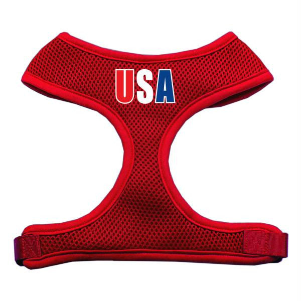 USA Star Screen Print Soft Mesh Harness Red Small