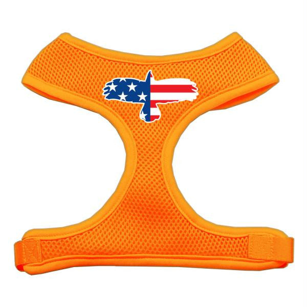 Eagle Flag  Screen Print Soft Mesh Harness Orange Large