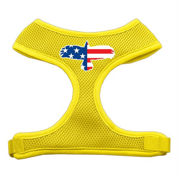 Eagle Flag  Screen Print Soft Mesh Harness Yellow Large