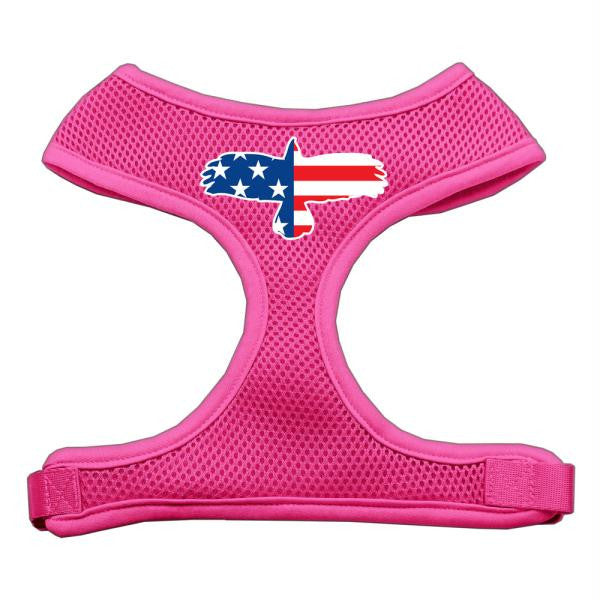 Eagle Flag  Screen Print Soft Mesh Harness Pink Small